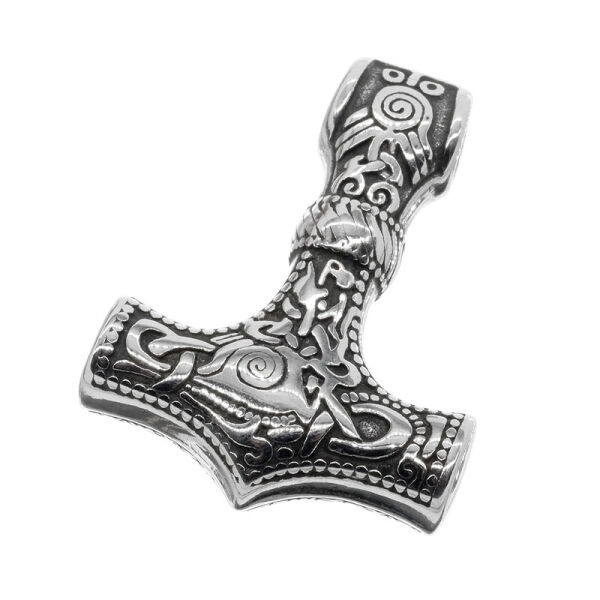 Edelstahlanhänger - Thors Hammer Jörmungandr