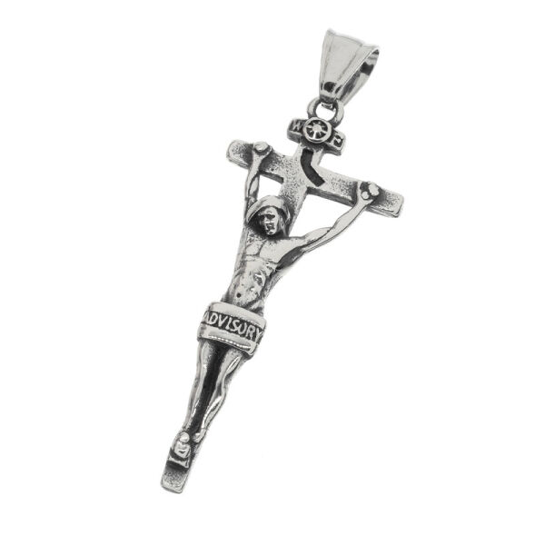Edelstahlanhänger - Kruzifix mit Jesusfigur