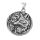 Stainless Steel Pendant - Wolf with Floral Details