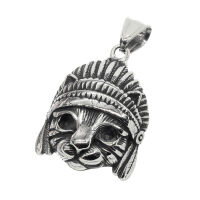 Stainless Steel Pendant - Cat with Feather Ornament