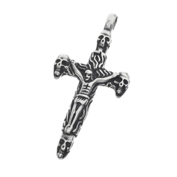 Edelstahlanhänger - Totenkopfkreuz