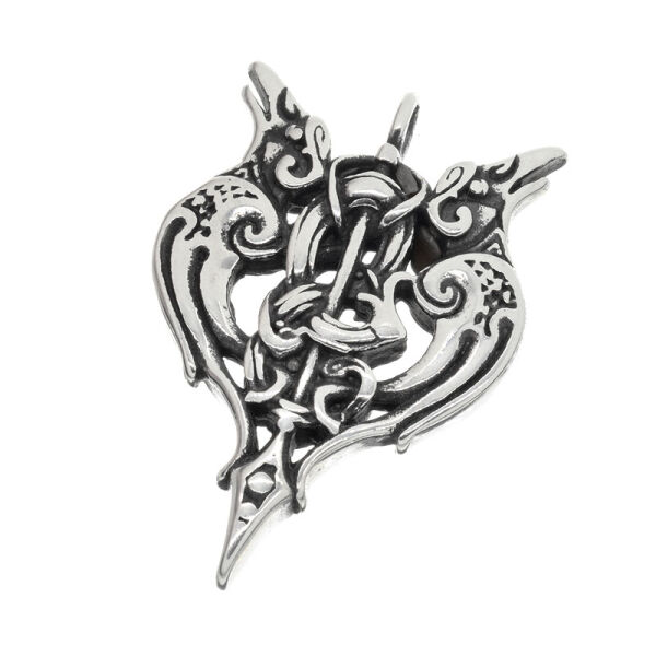 Stainless Steel Pendant - Huginn & Muninn