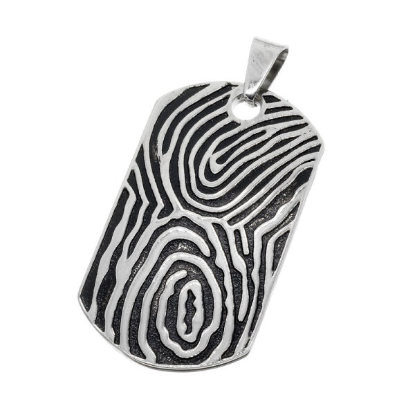 Edelstahlanhänger - Dog Tag - Fingerprint