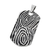 Stainless Steel Pendant - Dog Tag - Fingerprint