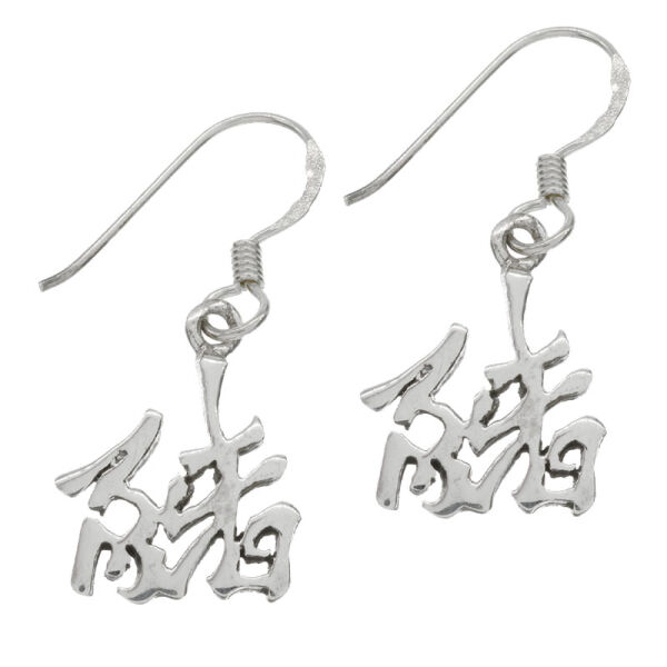 925 Sterling Silberohrhänger - Chinesische Zeichen