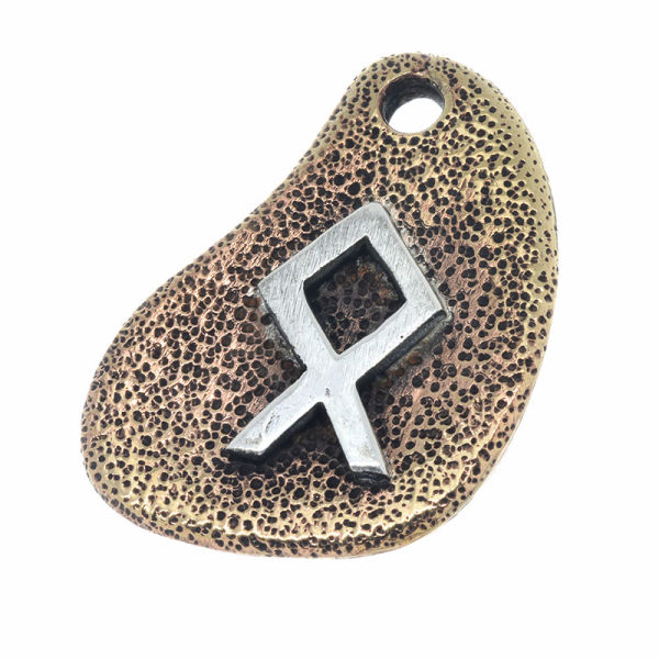 Bronze Pendant - Rune in 925 Sterling Silver Othala