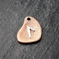 Bronzeanhänger - Rune aus 925er Sterling Silber - Lagu / Laguz / Laukaf / Laf