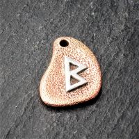 Bronzeanhänger - Rune aus 925er Sterling Silber - Berkana / Bar