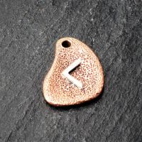 Bronzeanhänger - Rune aus 925er Sterling Silber - Kenaz / Kann