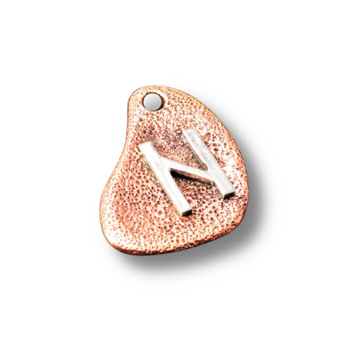 Bronze Pendant - Rune in 925 Sterling Silver Hagalaz