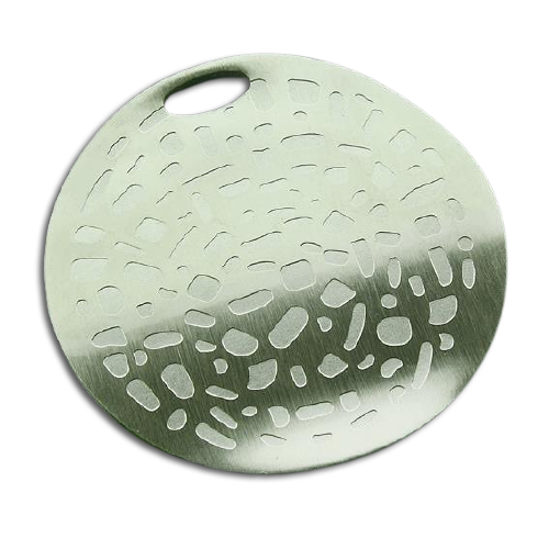 Stainless steel pendant - round amulet with pattern