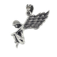 Stainless Steel Pendant – Ximir Seated Angel