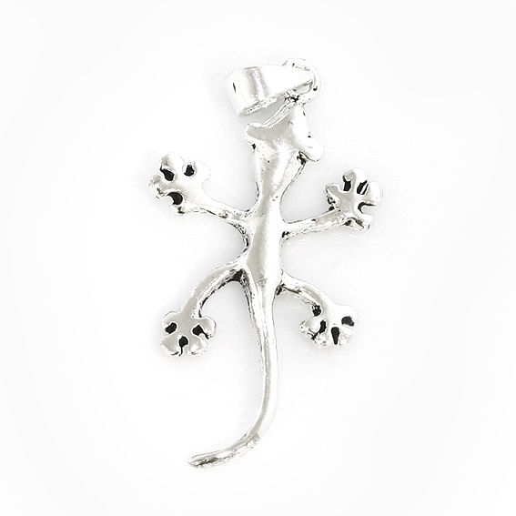 925 Sterling Silberanhänger - Gecko / Echse "Naturo"