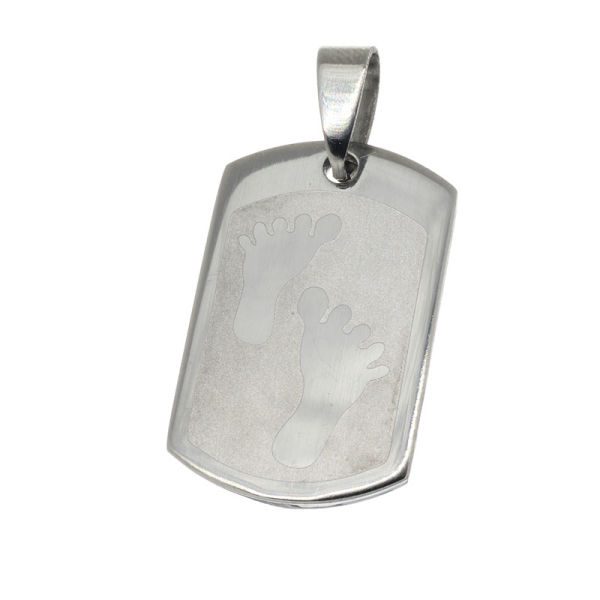 Edelstahlanhänger - Dogtag Füße