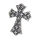Stainless Steel Pendant – Cross with Small Fleur-de-Lis Motifs