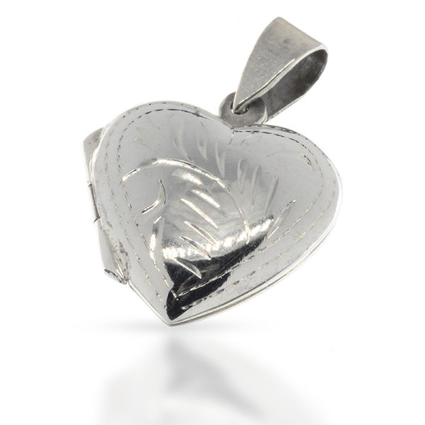 925 Sterling Silberanhänger - Herzförmiges Medaillon "Herz"