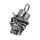 Stainless steel pendant - skull with cylinder