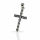 925 Sterling Silberanhänger - Kreuz aus Totenköpfen