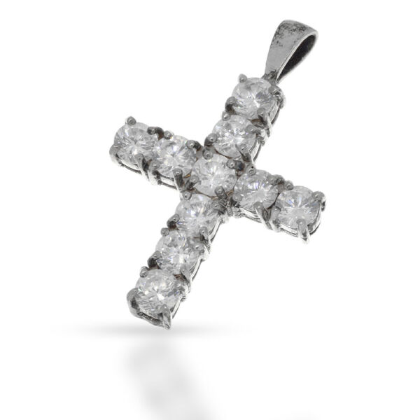 925 Sterling Silver Pendant - Cross with Cubic Zirconia “Dan”