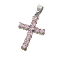 925 Sterling Silver Pendant - Cross with Cubic Zirconia “Jan”