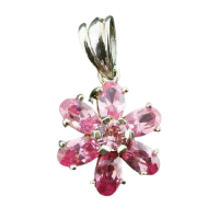 925 Sterling Silberanhänger - Blume mit Cubik Zirkonia