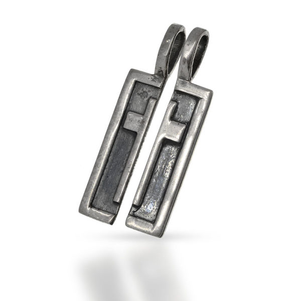 925 Sterling Silberanhänger - Partner Kreuz zum Teilen