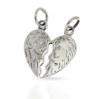 925 Sterling Silberanhänger - Herz zum teilen...
