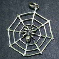 925 Sterling Silberanhänger - Spinne im Netz...