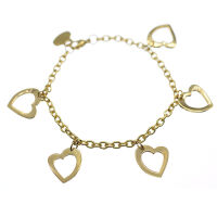 Edelstahl Bettelarmband mit Herzen