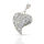 925 Sterling Silberanhänger - Anhänger- Glitzerherz "Leo"