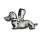 925 Sterling Silberanhänger - Hund/Dackel mit beweglichem Kopf