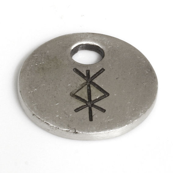 Zinnanhänger germanische Rune (protection)