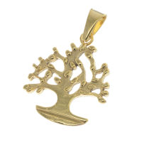 Edelstahlanhänger - goldener Lebensbaum