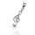 925 Sterling Silberanhänger - Notenschlüssel "Jasmin"