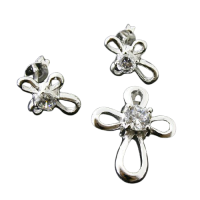 Silber SET - Kreuz mit c.Z.