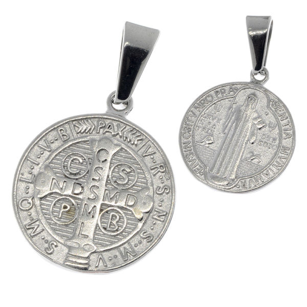 Edelstahlanhänger - Benediktusmedaille - St. Benedikt