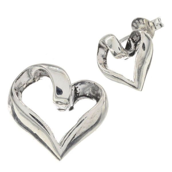 925 Sterling Silber Ohrstecker  Herz