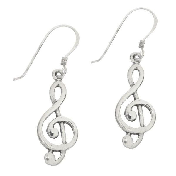 925 sterling silver earrings with clef motif