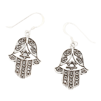 925er Sterling Silber Ohrringe Hand der Fatima