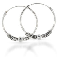 Bali Hoop Earrings “Credonia” in 925 Sterling...