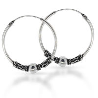 925 Sterling silver Bali hoop earrings "Comara"