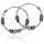 Bali Hoop Earrings in 925 Sterling Silver – Bead and Side Wave Motifs, 16 mm (Pair)
