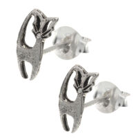 Silver Stud Earrings - Cat