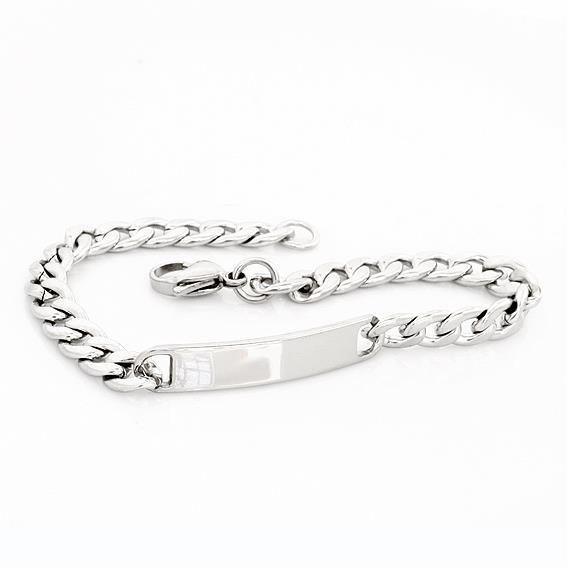 Gravurplatte 43x8x3 mm       Kette 8,0x3 mm      Länge:20,7 cm